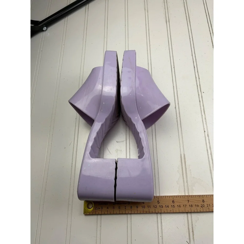 Cape Robbin Purple Jelly Chunky Block Heel Sandals Women's Size 9